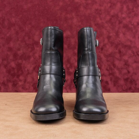 DKNY Women Nolan Vegan Leather Harness Moto Biker Ankle Boots sz 7 - Picture 3 of 8
